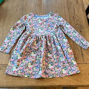 Boden girls 5 - 6 Floral Long Sleeve Kids Dress cotton dress